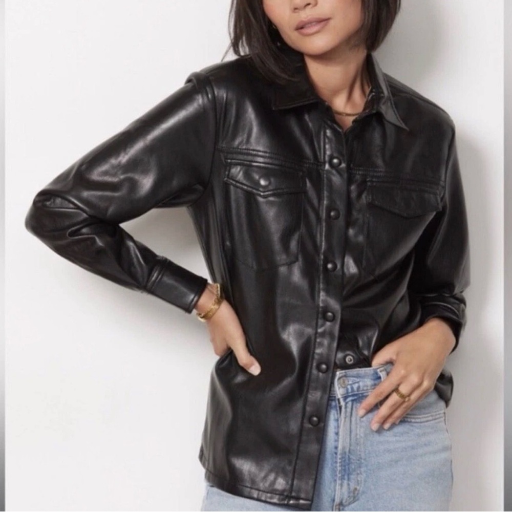 🖤🖤 Good American Faux Leather Utility Shirt 🖤🖤
